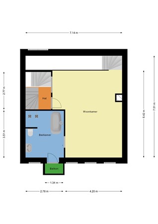 Floorplan - Willem Beukelszstraat 36, 3027 CM Rotterdam